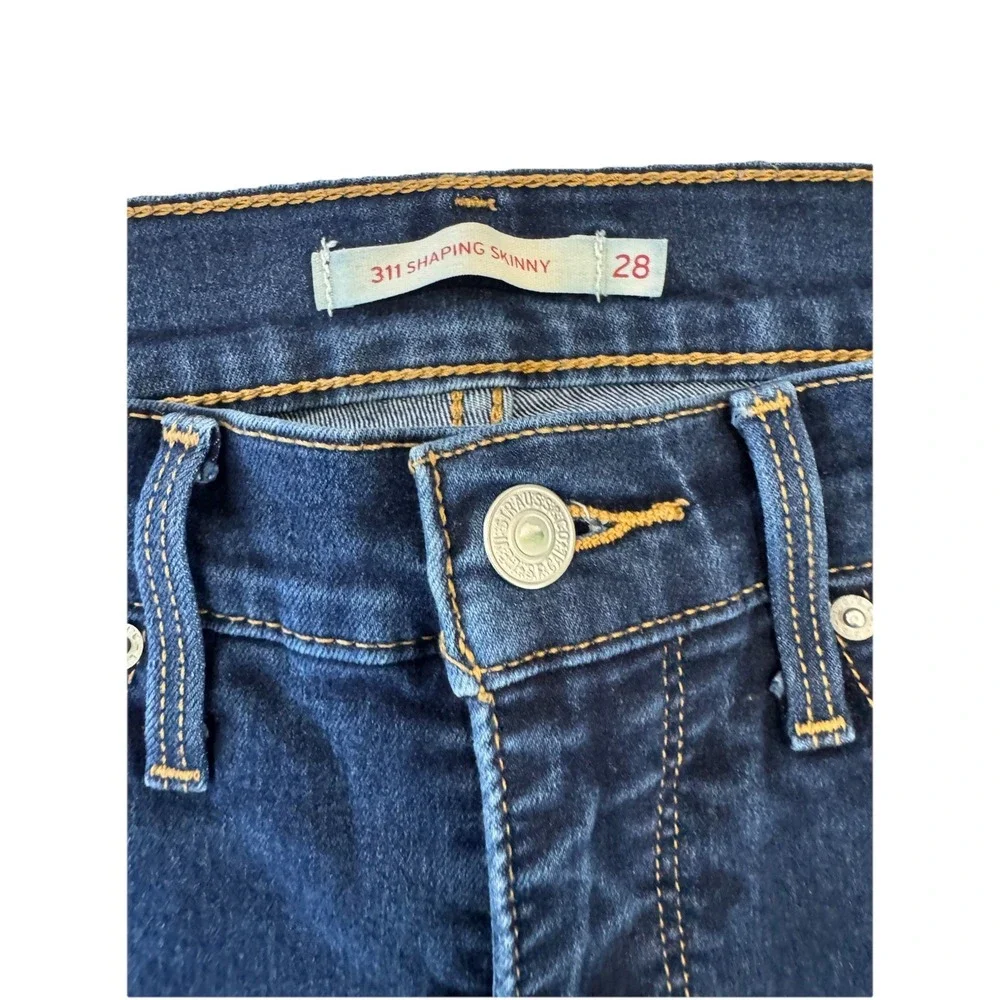 Levi's Womens Jean Size 28‎ Blue Mile High Super shaping Skinny Denim Jean